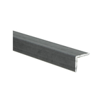 Donkergrijze metalen hoekafwerkingstrip met een mat oppervlak en een lichte glans, geschikt voor vloeren.