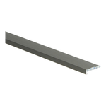 grijs metalen afwerklijst met matte structuur, smal langwerpig profiel voor vloerdelen en plinten
