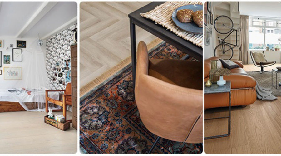 Afbeelding verdeeld over 3 soorten vloeren