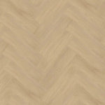 licht beige eiken visgraatvloer met een subtiele houtstructuur en smalle planken