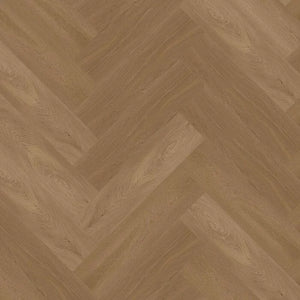 licht eiken vloer in visgraatpatroon met subtiele houtstructuur en warme beige tinten