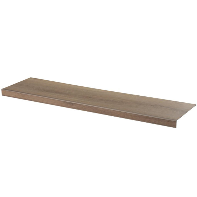 licht grijs bruin eiken houten trapneus met subtiele houtnerf en matte afwerking