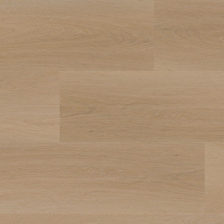 lichte beige eiken vloer met subtiele houtnerfstructuur en brede planken in een recht liggend patroon