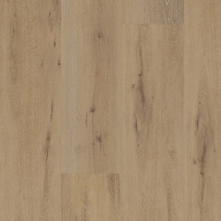 licht beige eiken vloer met een natuurlijke houtstructuur en subtiele noesten in brede planken