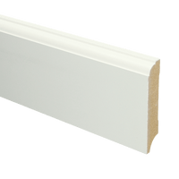 MDF Eigentijdse plint 70x12 mm voorgelakt RAL 9010