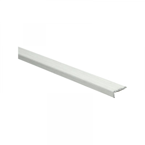licht grijs witkleurige vloerprofiel strip met lichte houtstructuur en afgeronde rand voor afwerking van vloeren