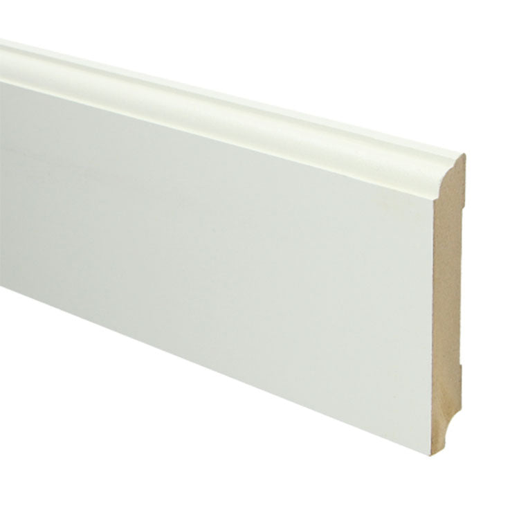 MDF Eigentijdse plint 115 x 18 mm voorgelakt RAL 9010