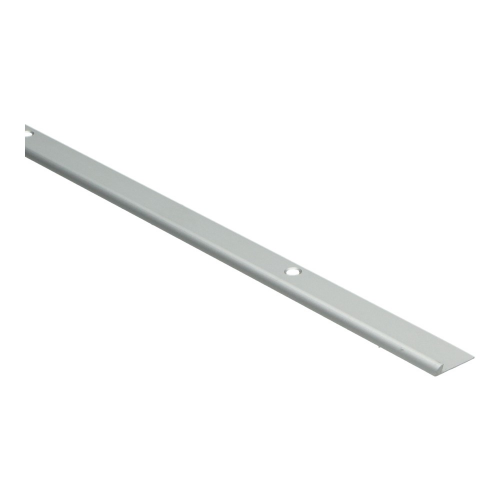 dunne smalle aluminium overgangsprofiel in lichtgrijs met twee bevestigingsgaten voor vloerafwerking