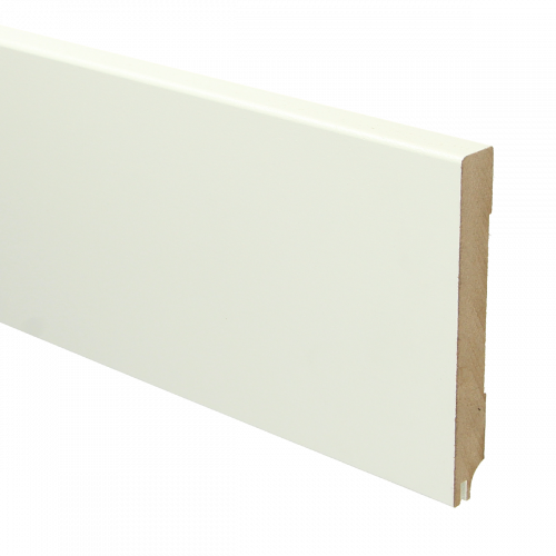 MDF Moderne plint 120 x 15 mm voorgelakt RAL 9010 met uitsparing