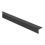 donkergrijze metalen overgangsstrip met een licht gebogen profiel en een smalle lip aan de onderkant
