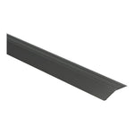 donkergrijze smalle metalen overgangsstrip met een licht oplopende rand voor vloeren