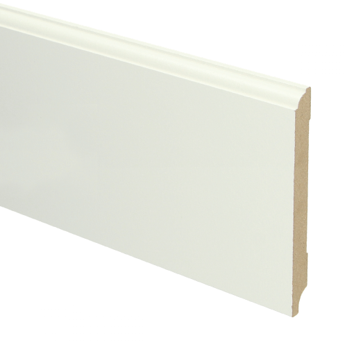 MDF Eigentijdse plint 120 x 12 mm voorgelakt RAL 9010