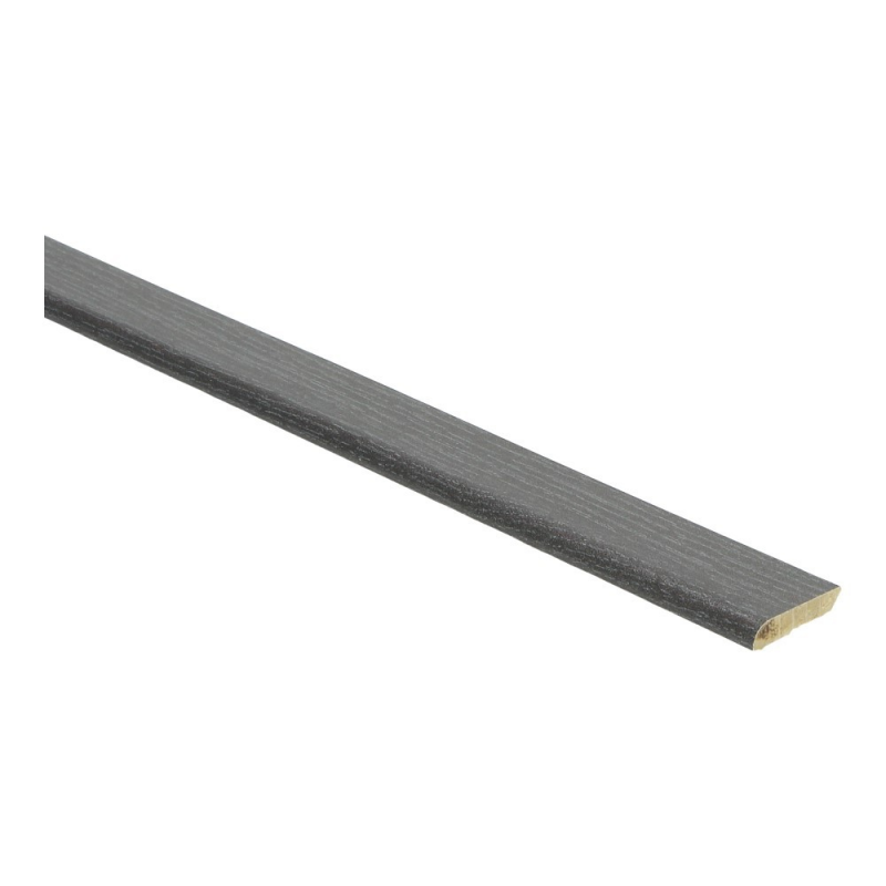 slanke afwerklijst met afgeronde rand in donkergrijs eiken decor met subtiele houtstructuur