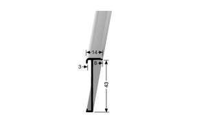Trapkant profiel 845 PVC, 300cm, edelstaal