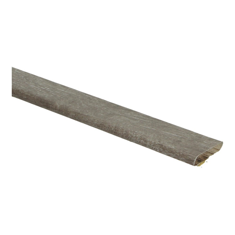Licht grijsbruine overgangsstrip met houtstructuur en matte afwerking, geschikt voor vloeren.