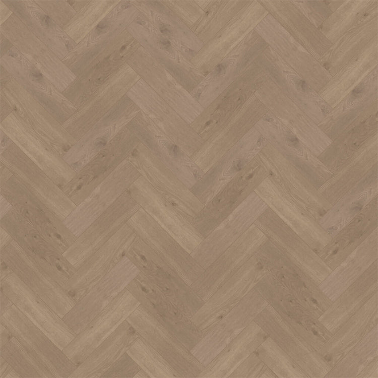 licht beige eiken visgraatvloer met subtiele houtnerfstructuur en matte afwerking