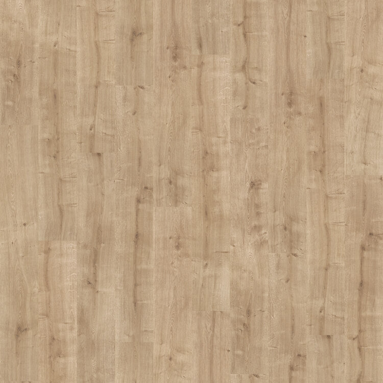 lichte beige eiken vloer met subtiele houtnerfstructuur en een matte afwerking, brede planken, natuurlijk patroon zonder opvallende nerven