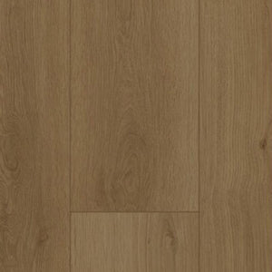 donker bruin eiken vloer met lichte houtnerven en een subtiele matte structuur, brede planken zonder opvallend patroon