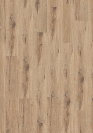 licht beige eikenvloer met natuurlijke houtstructuur en zichtbare noesten, brede planken in een recht gelegd patroon