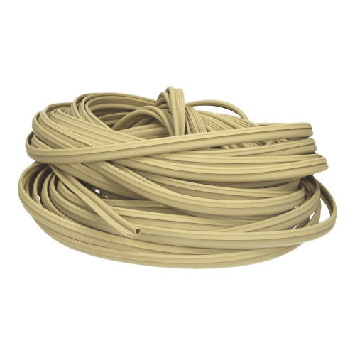 beige rubberen tochtstrip in opgerolde lange stroken, gladde structuur