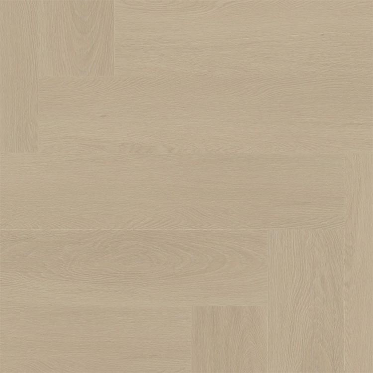 licht beige eiken visgraatvloer met subtiel zichtbare houtstructuur en zachte nerven