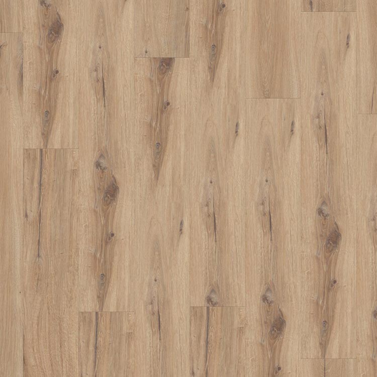 licht beige eiken vloer met natuurlijke houtstructuur en zichtbare noesten in brede planken