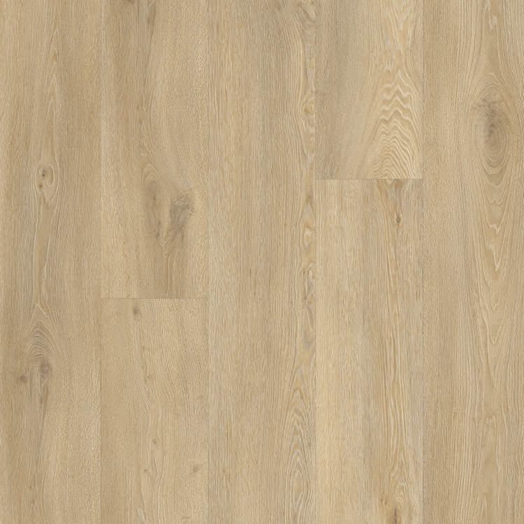 licht beige eiken vloer met subtiele houtnerfstructuur en matte afwerking, brede planken zonder opvallende noesten
