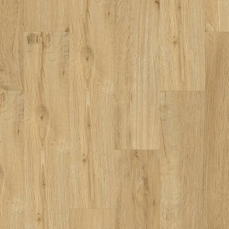 licht eiken vloer met een natuurlijke houtstructuur en kleine noesten, vlakke afwerking zonder zichtbaar patroon