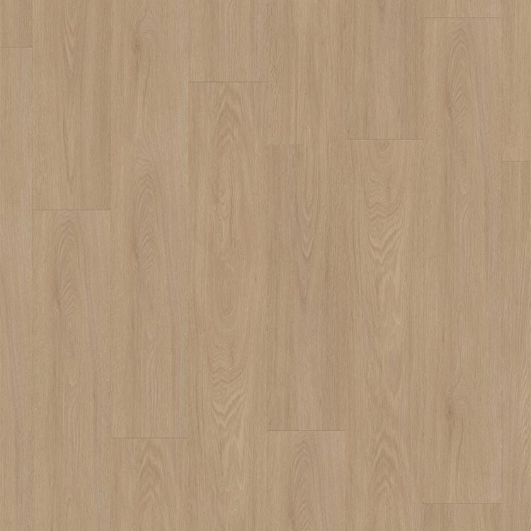 lichte beige eiken vloer met smalle lange planken en subtiele houtnerfstructuur in recht patroon