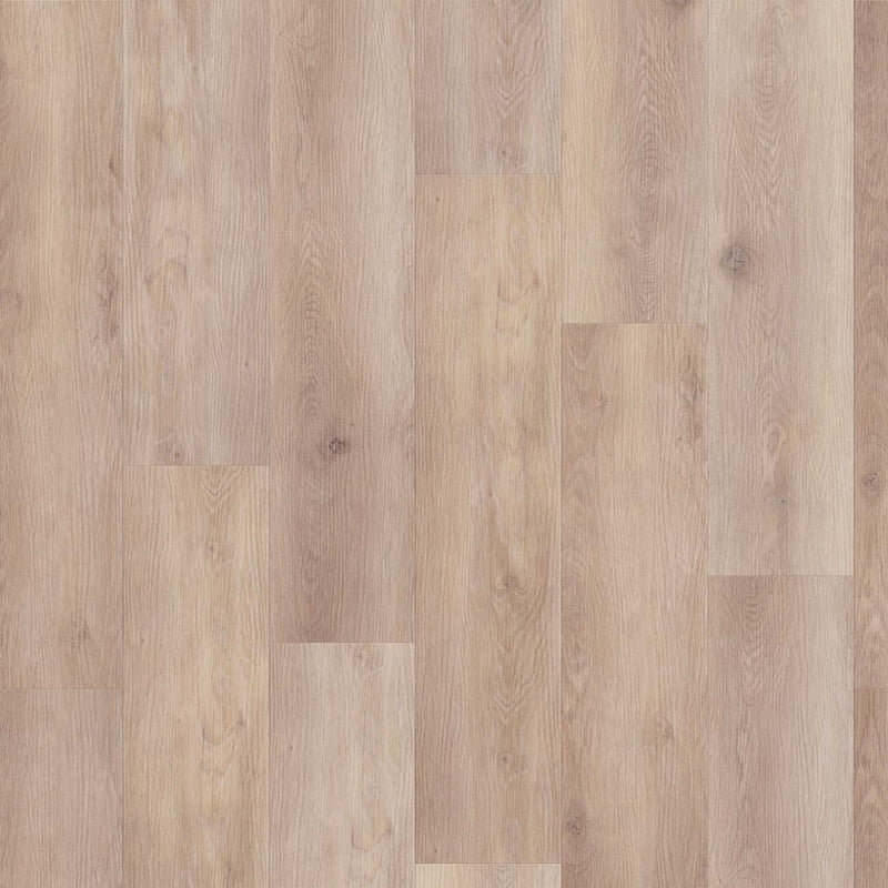 licht eiken laminaatvloer met rechte planken en subtiele houtnerfstructuur in naturel tinten met lichte beige en grijsbruine schakeringen
