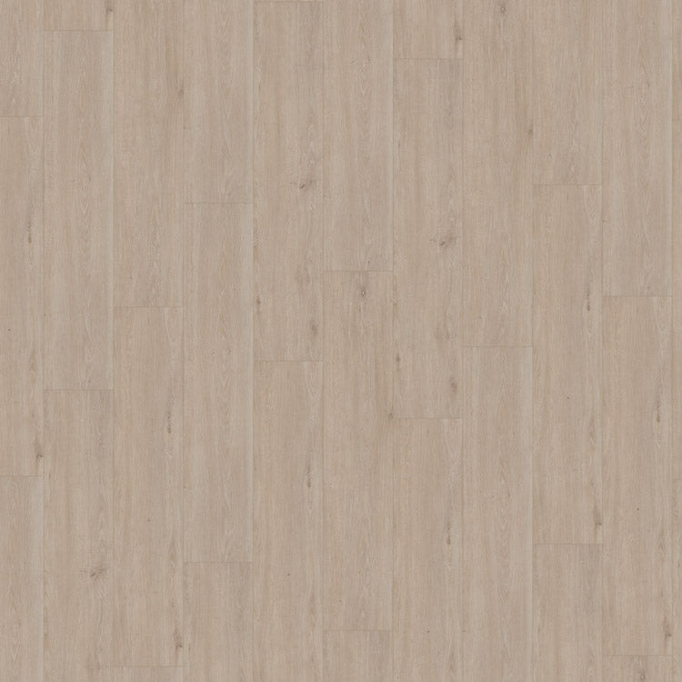 licht beige eiken vloer met rechte planken en subtiele houtnerfstructuur in een matte afwerking