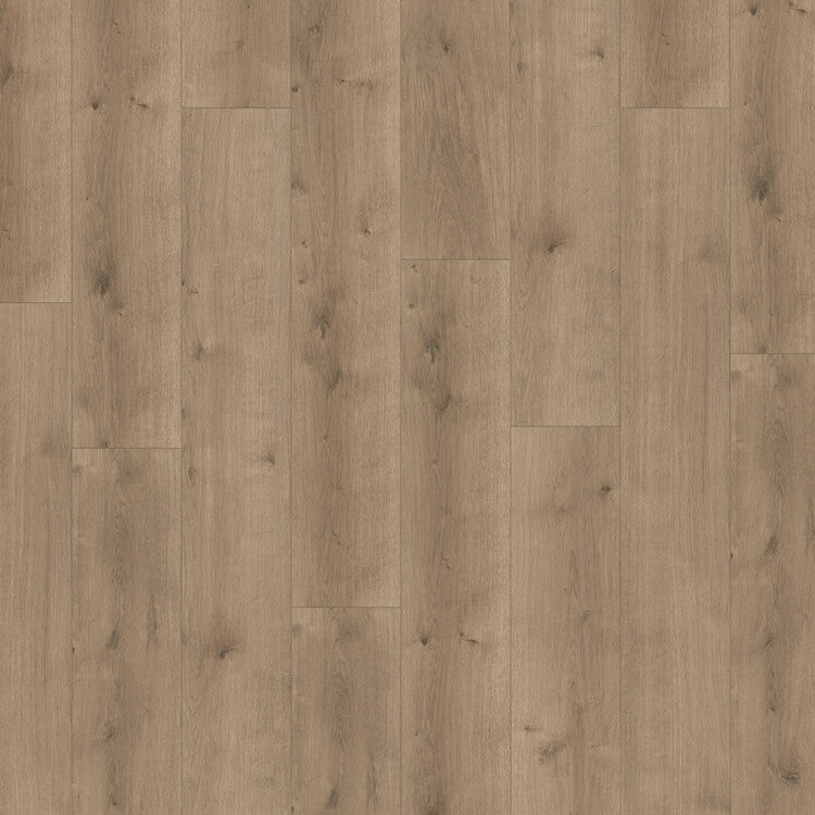 lichte beige eiken vloer met rechte planken en een subtiele houtstructuur met natuurlijke noesten en nerven