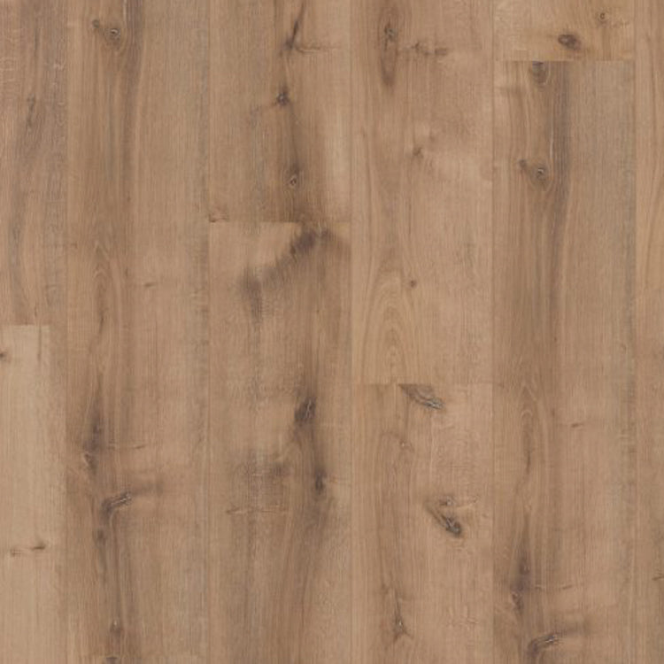 licht bruin eiken vloer met naturel houtstructuur en zichtbare noesten en nerfpatroon in brede planken