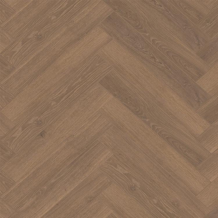 Licht bruin eiken visgraat vloer met subtiele houtstructuur en matte afwerking