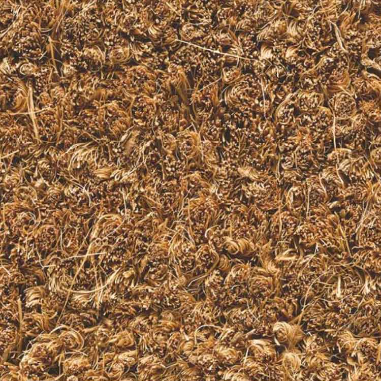 tapijt met dicht gedraaid lusstructuur in gemêleerde warme bruin-oker tinten