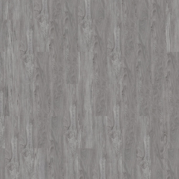 Grijze vloer met een natuurgetrouwe houtstructuur in lichtgrijs eiken kleur met subtiele nerfdetails en een matte afwerking.