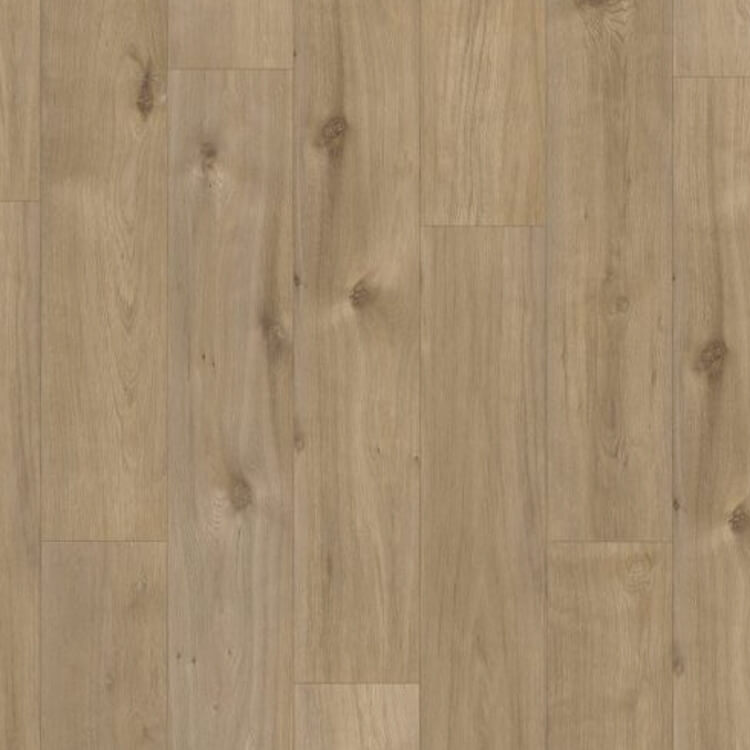 licht beige eiken vloer met zichtbare houtnerven en knoesten, rechte brede planken met een natuurlijke structuur