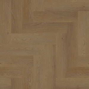 licht bruin eiken vloer met visgraat patroon en subtiele houtstructuur in brede planken