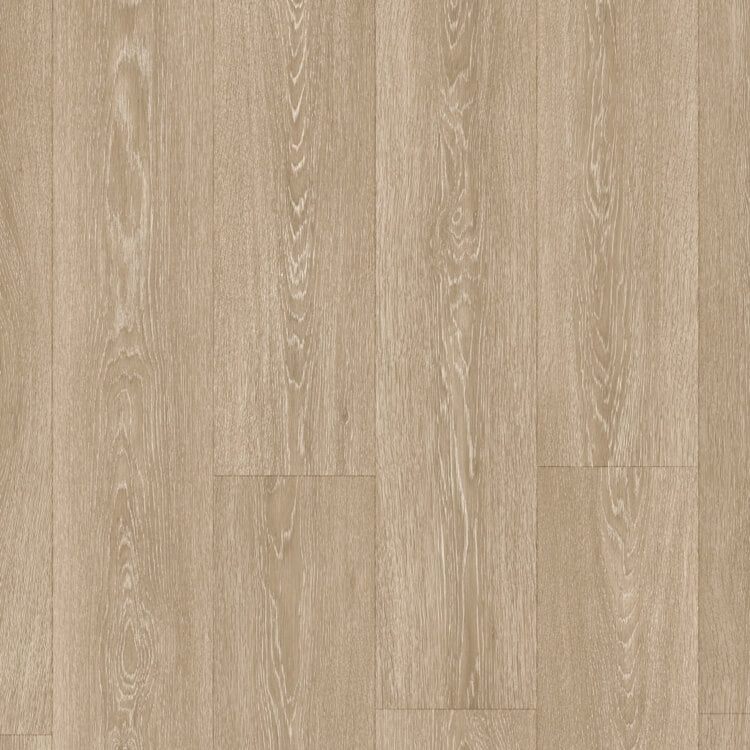 licht beige eiken vloer met rechte planken en fijne houtnerfstructuur in naturel matte afwerking