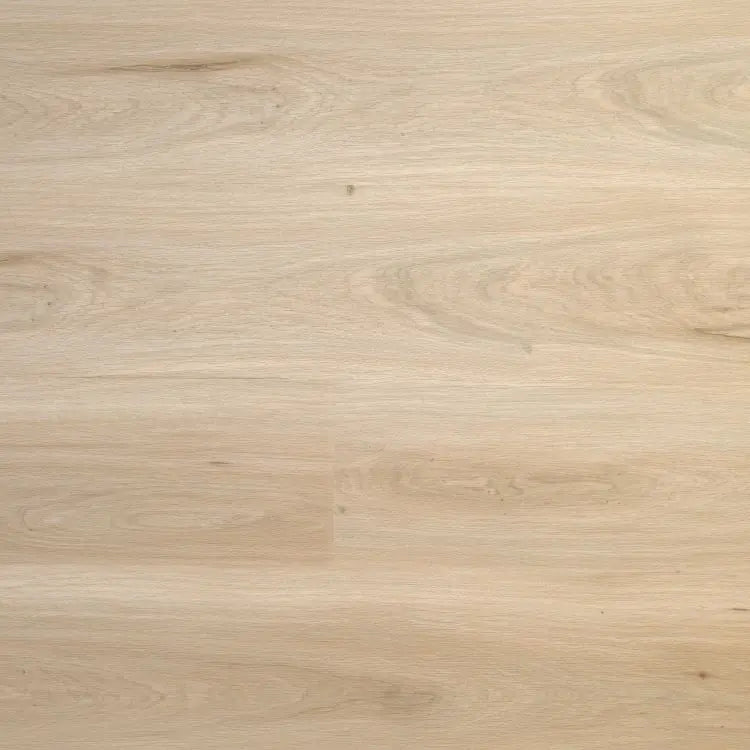 licht beige eiken laminaat met subtiele houtnerfstructuur en matte afwerking