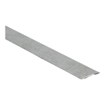 grijs metalen overgangsstrip met lichte structuur, geschikt voor vloeren zoals laminaat, parket of pvc, met afgevlakte dunne rand op een zijde