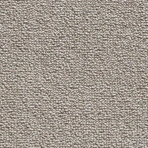 grijs beige tapijt met dicht, fijn lusstructuur patroon en een zachte, matte afwerking