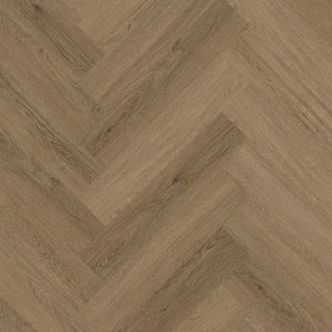 lichte beige eiken visgraatvloer met fijne houtnerfstructuur en brede planken