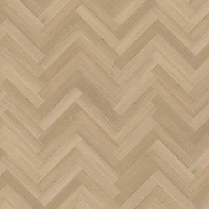 lichte beige eiken visgraatvloer met een fijne houtstructuur en matte afwerking