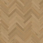 licht beige eiken visgraatvloer met smalle planken en subtiele houtnerfstructuur