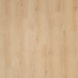 lichte beige eiken vloer met rechte planken en subtiele houtstructuur, natuurlijke nerven en knoesten zichtbaar