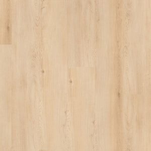 lichte beige eiken vloer met subtiele houtnerf en rechte planken zonder zichtbaar patroon