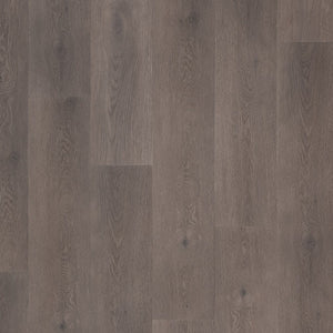 donker grijs bruin eiken vloer met matte structuur en subtiel knooppatroon in brede planken