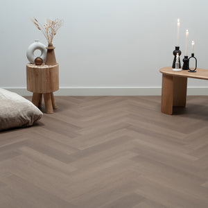 Floer - Visgraat - Plak PVC Greige Eiken