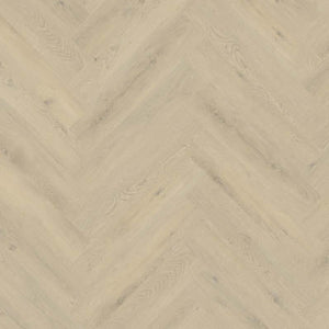 licht beige eiken visgraatvloer met subtiele houtstructuur en zachte nerven
